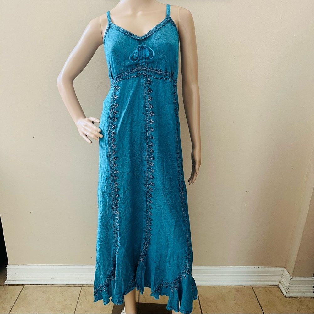 Sakkas Boho turquoise Women Dress Sz S/M